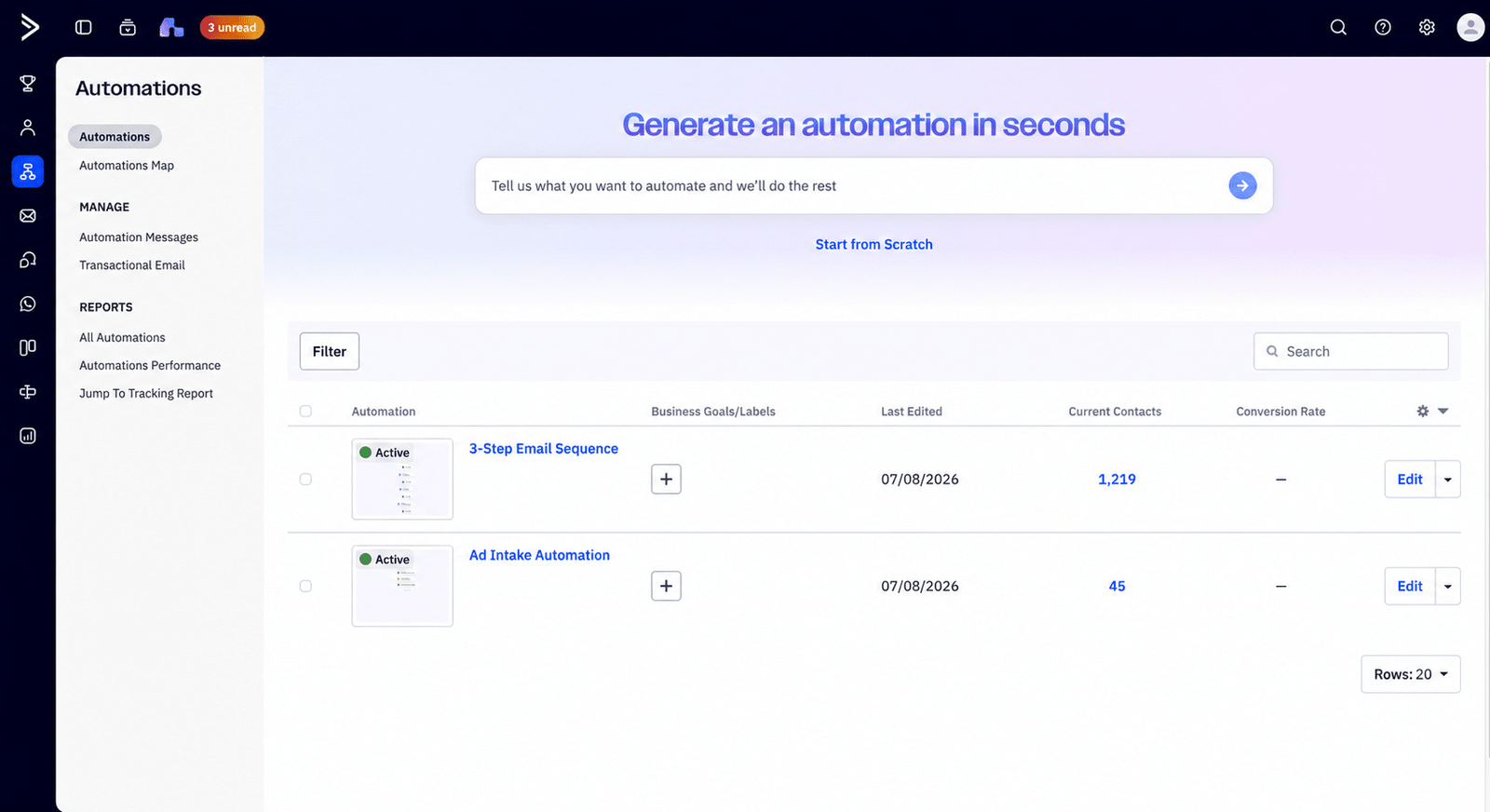 ActiveCampaign automation report